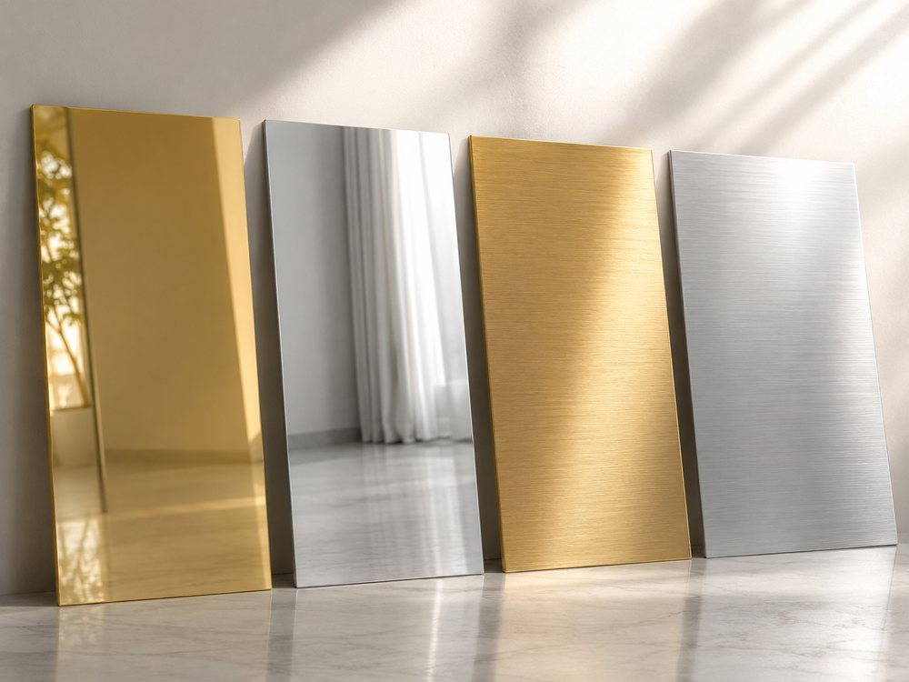 ABS oro y plata espejado y cepillado
