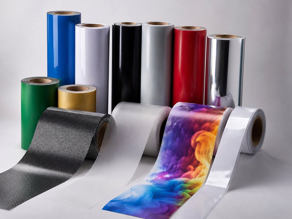 Vinilos de colores planos para cartelería y ploteo